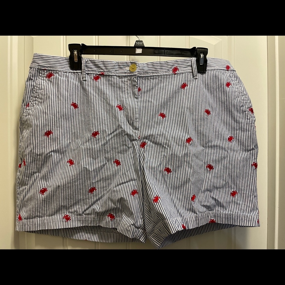 EUC Talbots Crab Seersucker shorts 18W